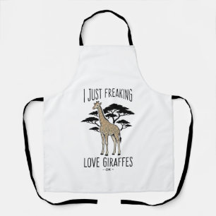 Funny Giraffe Lover Vintage Engraving Shirt Design Apron
