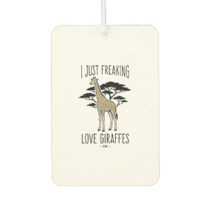 Funny Giraffe Lover Vintage Engraving Shirt Design Car Air Freshener