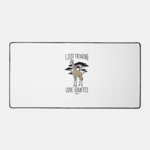 Funny Giraffe Lover Vintage Engraving Shirt Design Desk Mat