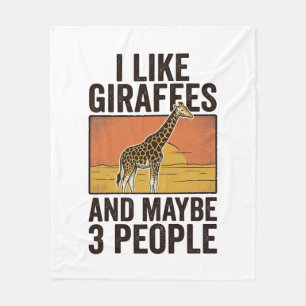 Funny Giraffe Lover Vintage Engraving Shirt Design Fleece Blanket