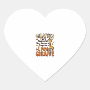 Funny Giraffe Lover Vintage Engraving Shirt Design Heart Sticker