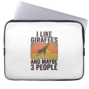 Funny Giraffe Lover Vintage Engraving Shirt Design Laptop Sleeve