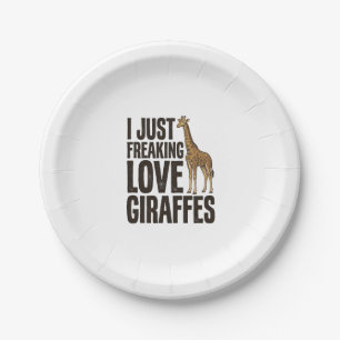 Funny Giraffe Lover Vintage Engraving Shirt Design Paper Plate