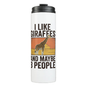 Funny Giraffe Lover Vintage Engraving Shirt Design Thermal Tumbler