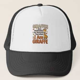 Funny Giraffe Lover Vintage Engraving Shirt Design Trucker Hat