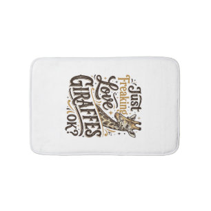 Funny Giraffe Lover Vintage Typography Shirt Desig Bath Mat