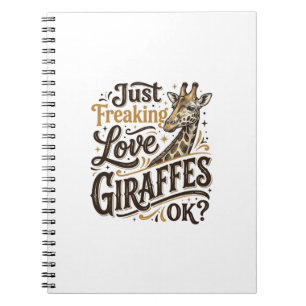 Funny Giraffe Lover Vintage Typography Shirt Desig Notebook