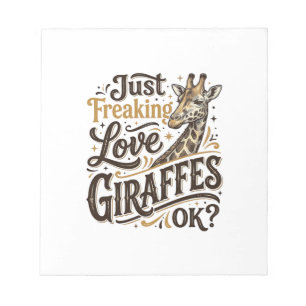 Funny Giraffe Lover Vintage Typography Shirt Desig Notepad