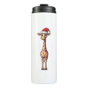 Funny Giraffe Lovers Christmas Pajama Giraffe Sant Thermal Tumbler