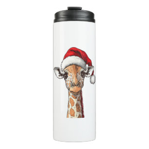 Funny Giraffe Lovers Christmas Pajama Giraffe Sant Thermal Tumbler