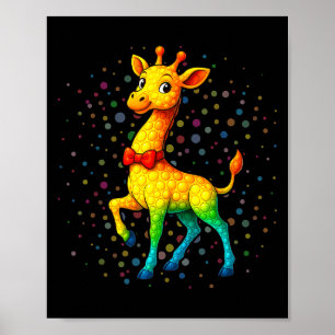 Funny Giraffe Lovers Polka Dots Happy Dot Day Boys Poster