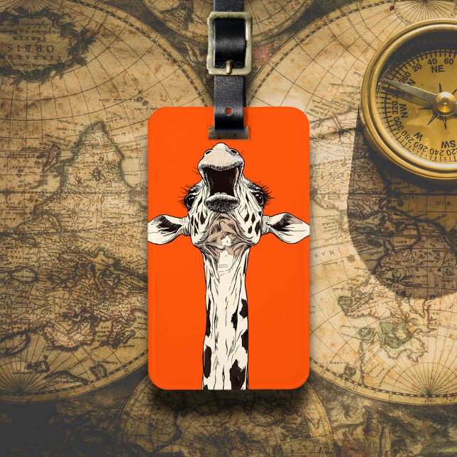 Funny Giraffe Luggage Tag (Creator Uploaded)