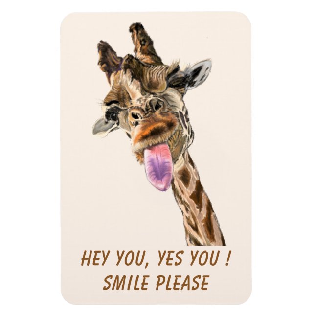 Funny Giraffe Magnet - Custom Text (Vertical)