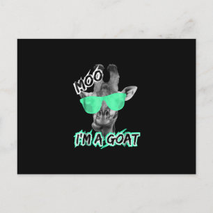 Funny Giraffe Moo Im A Goat Cute Zoo Animal Gift Announcement Postcard