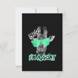 Funny Giraffe Moo Im A Goat Cute Zoo Animal Gift Thank You Card