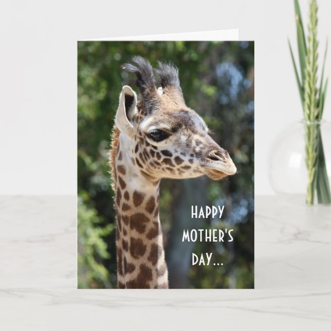 Funny Giraffe Mother's Day, from the cute one! #2 Card (Front)