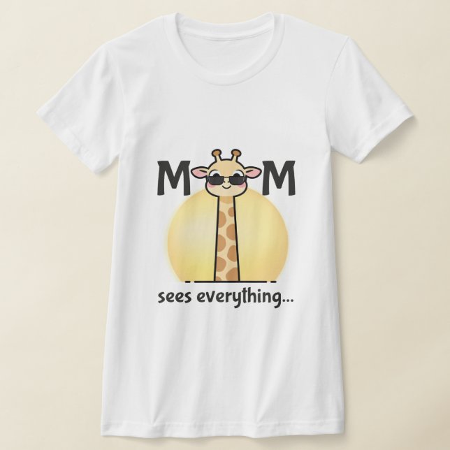 Funny Giraffe Mum Life Graphic Tee (Laydown)