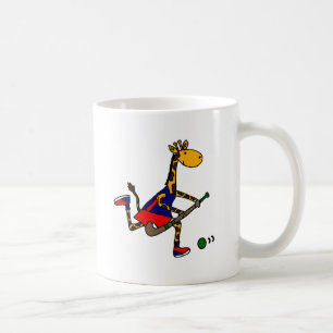 Funny Giraffe Playing Field Hockey Coffee Mug