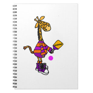 Funny Giraffe Playing Pickleball Notebook
