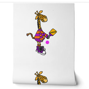 Funny Giraffe Playing Pickleball Wallpaper