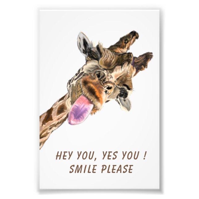 Funny Giraffe Poster - Custom Text (Front)