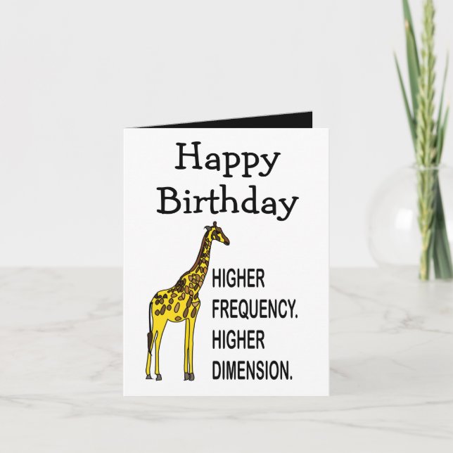 Funny Giraffe Pun Happy Birthday Card (Front)