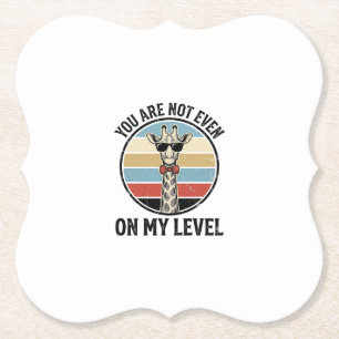 Funny Giraffe Quote Vintage Engraving T-Shirt Desi Paper Coaster