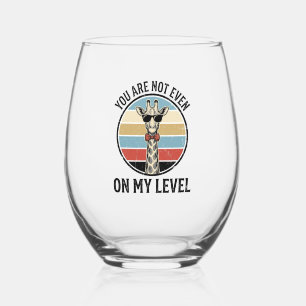 Funny Giraffe Quote Vintage Engraving T-Shirt Desi Stemless Wine Glass