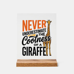 Funny Giraffe Quote Vintage Vector T-Shirt Design_ Acrylic Sign