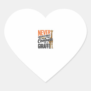 Funny Giraffe Quote Vintage Vector T-Shirt Design_ Heart Sticker