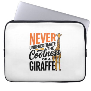 Funny Giraffe Quote Vintage Vector T-Shirt Design_ Laptop Sleeve