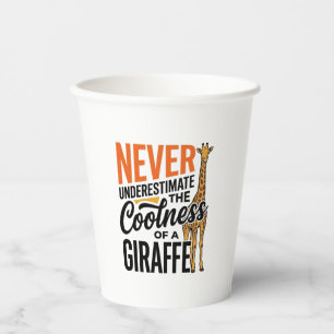 Funny Giraffe Quote Vintage Vector T-Shirt Design_ Paper Cups