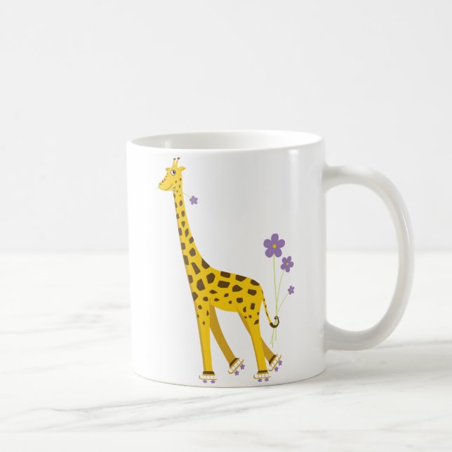 Funny Giraffe Roller Skating Coffee Mug (Right)