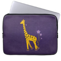 Funny Giraffe Roller Skating Purple 13in