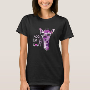 Funny Giraffe saying Moo I'm A Goat Novelty Cow T-Shirt