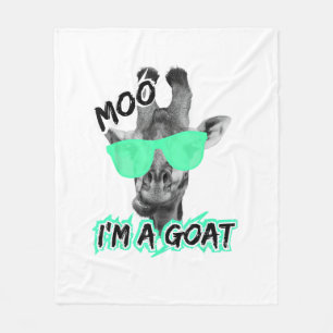 Funny Giraffe Shirt Moo I'm A Goat Cute Zoo Animal Fleece Blanket
