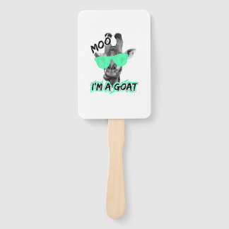 Funny Giraffe Shirt Moo I'm A Goat Cute Zoo Animal Hand Fan