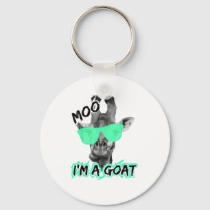 Funny Giraffe Shirt Moo I'm A Goat Cute Zoo Animal Key Ring