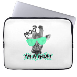 Funny Giraffe Shirt Moo I'm A Goat Cute Zoo Animal Laptop Sleeve