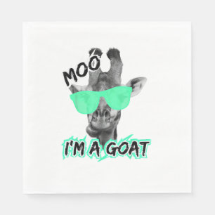 Funny Giraffe Shirt Moo I'm A Goat Cute Zoo Animal Napkin