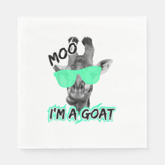 Funny Giraffe Shirt Moo I'm A Goat Cute Zoo Animal Napkin