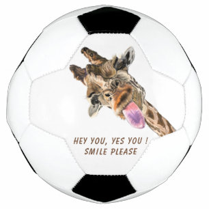 Funny Giraffe Soccer Ball - Custom Text