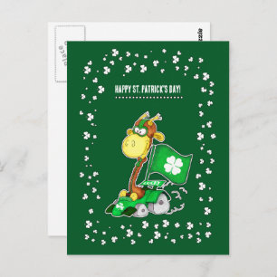 Funny Giraffe St. Patrick's Day Postcards