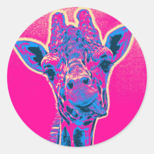 Funny Giraffe Sticking out his Tongue Classic Round Sticker