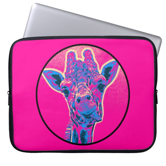 Funny Giraffe Sticking out his Tongue Laptop Sleeve (Front)