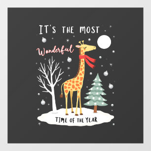 Funny Giraffe The Most Wonderful Time Christmas T-