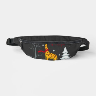 Funny Giraffe The Most Wonderful Time Christmas T- Bum Bags