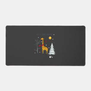 Funny Giraffe The Most Wonderful Time Christmas T- Desk Mat
