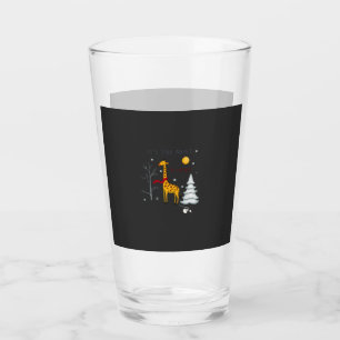 Funny Giraffe The Most Wonderful Time Christmas T- Glass