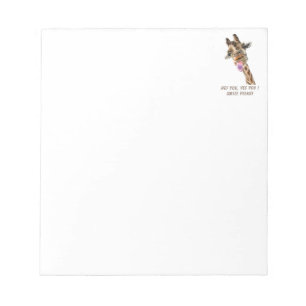 Funny Giraffe Tongue Out and Playful Wink - Fun    Notepad